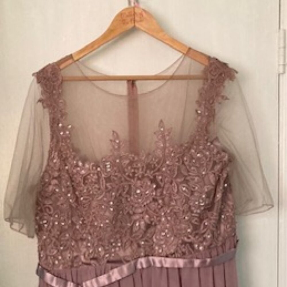 Eureka Mother of The Bride Dress 4XL Hazy Mauve Chiffon Lace Beaded Sequined